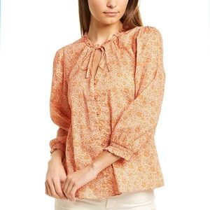Parker NY Bohemian Long Sleeve Brighton Blouse in Terracotta
